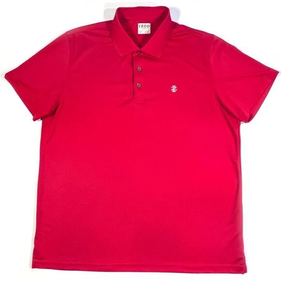 Izod Sz XL Red Short Sleeve Knit Golf Polo Shirt Mens - Picture 1 of 6